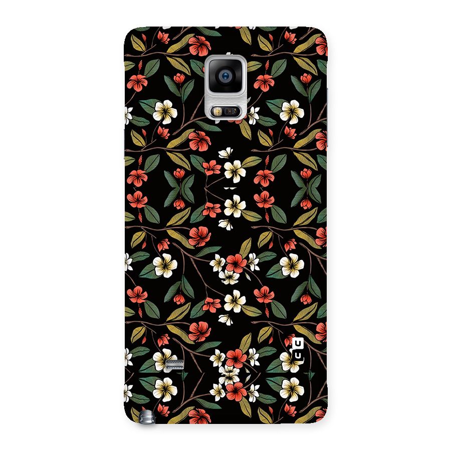 Decorative Florals Pattern Back Case for Galaxy Note 4