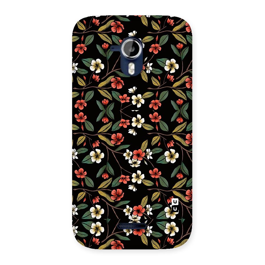 Decorative Florals Pattern Back Case for Micromax Canvas Magnus A117