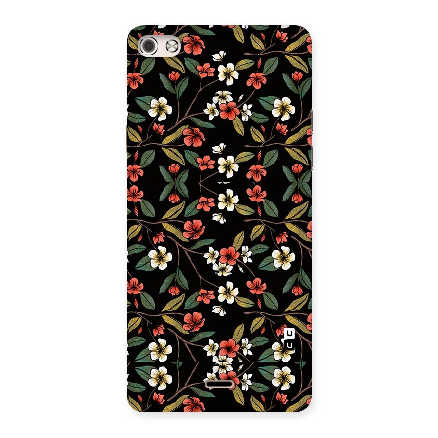 Decorative Florals Pattern Back Case for Micromax Canvas Silver 5