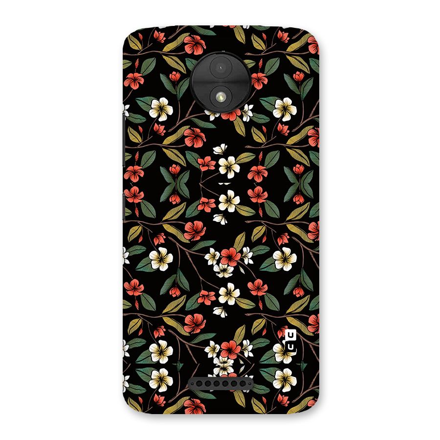 Decorative Florals Pattern Back Case for Moto C