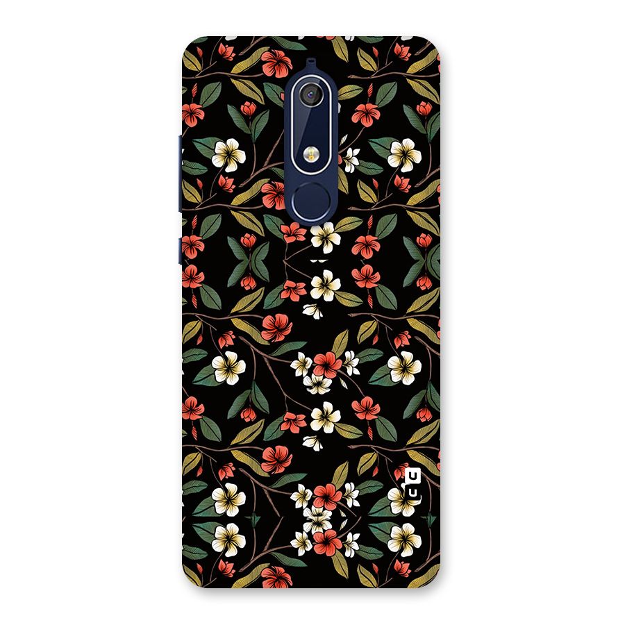 Decorative Florals Pattern Back Case for Nokia 5.1