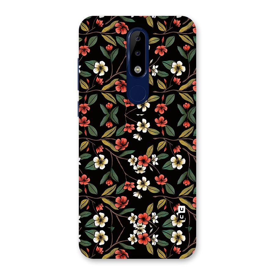 Decorative Florals Pattern Back Case for Nokia 5.1 Plus