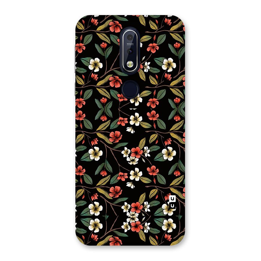 Decorative Florals Pattern Back Case for Nokia 7.1