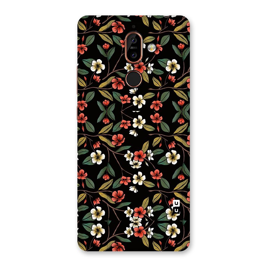 Decorative Florals Pattern Back Case for Nokia 7 Plus