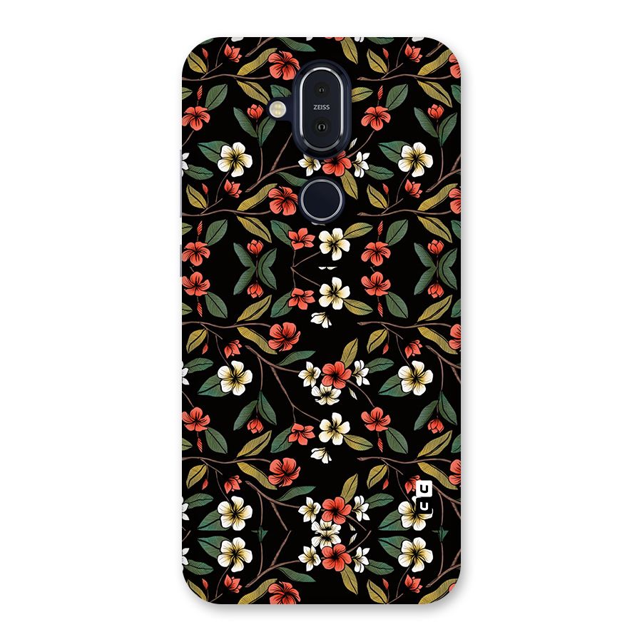 Decorative Florals Pattern Back Case for Nokia 8.1