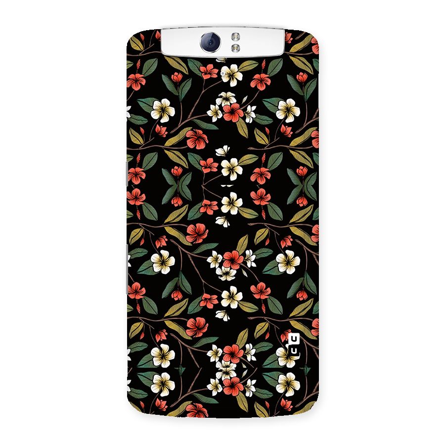 Decorative Florals Pattern Back Case for Oppo N1