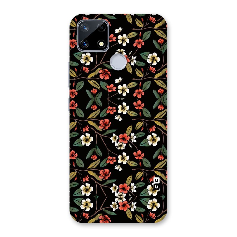 Decorative Florals Pattern Glass Back Case for Realme Narzo 20