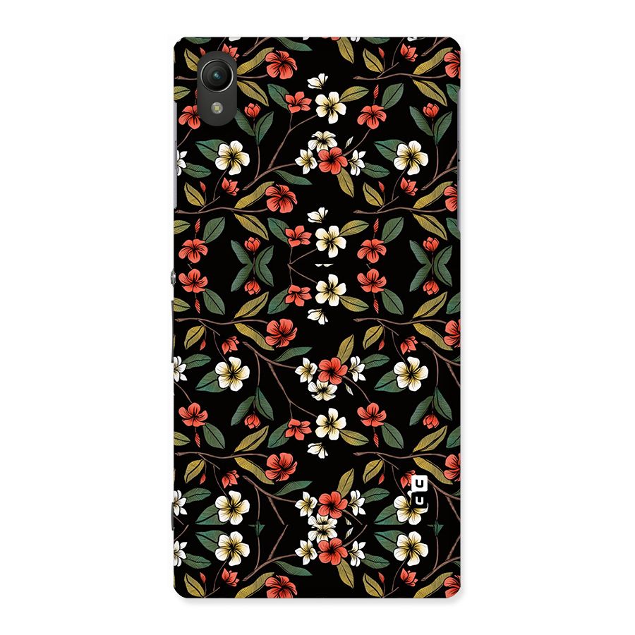 Decorative Florals Pattern Back Case for Sony Xperia Z1
