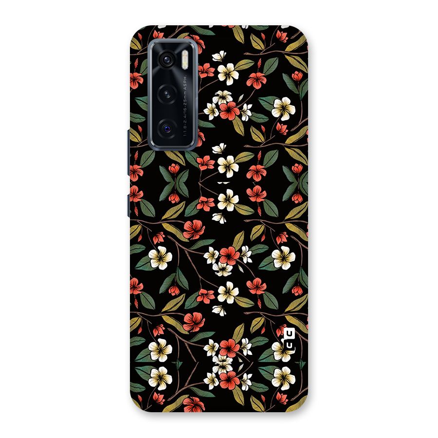 Decorative Florals Pattern Back Case for Vivo V20 SE