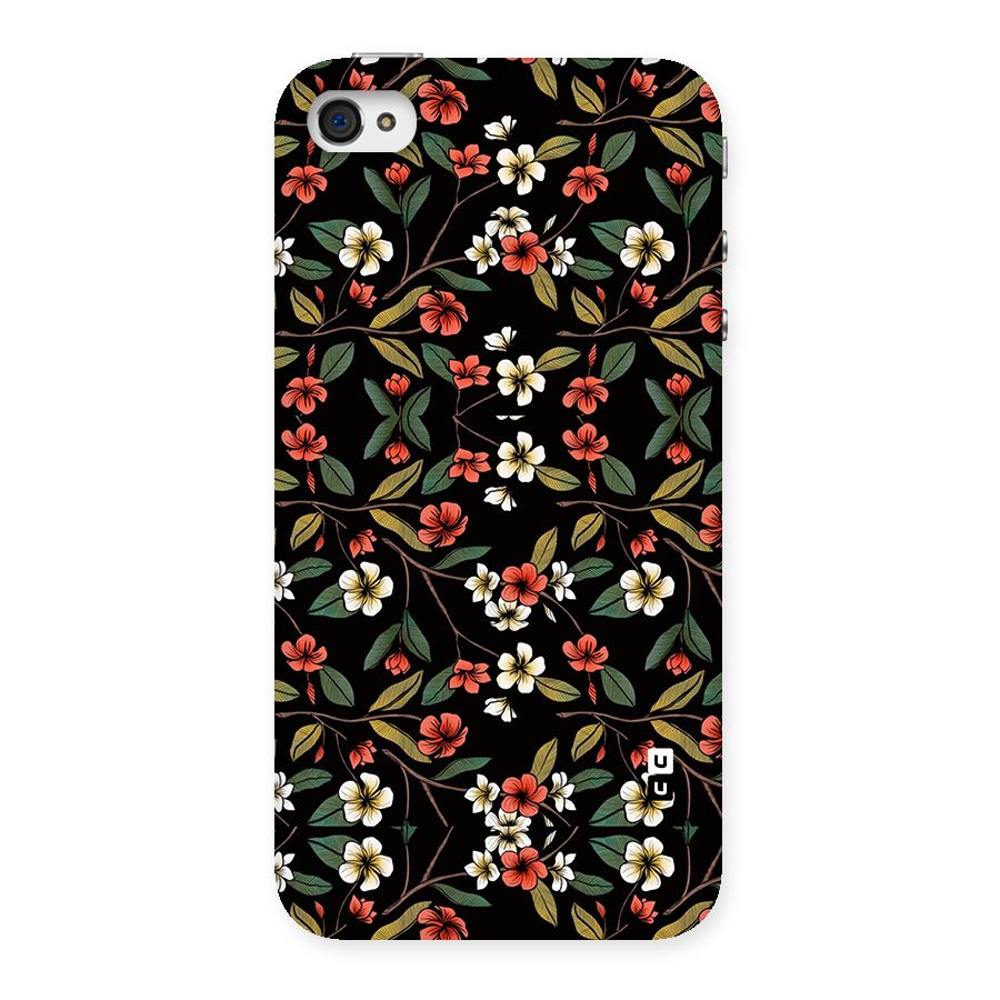 Decorative Florals Pattern Back Case for iPhone 4 4s