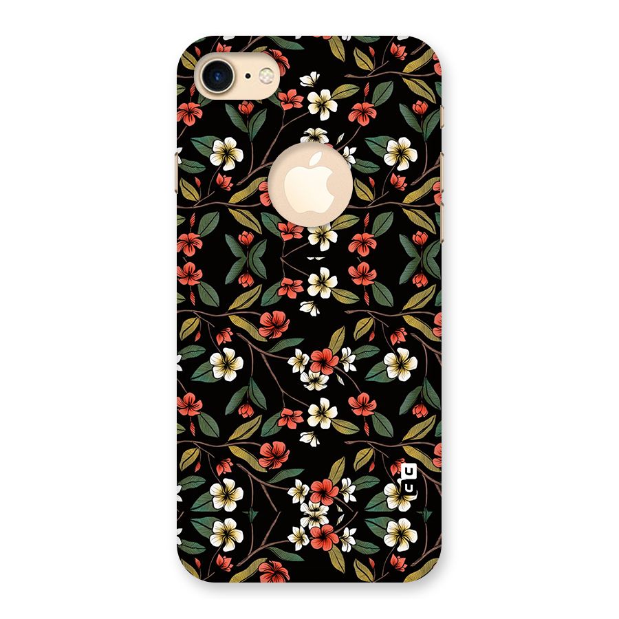 Decorative Florals Pattern Back Case for iPhone 8 Logo Cut