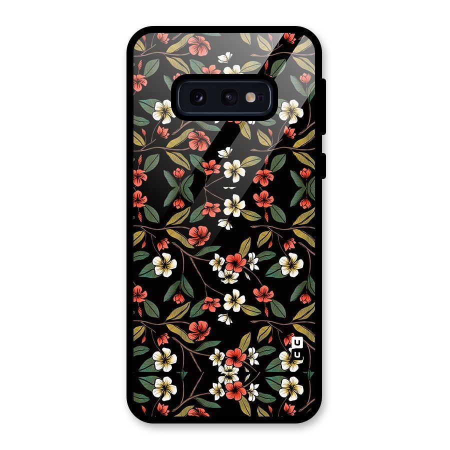 Decorative Florals Pattern Glass Back Case for Galaxy S10e