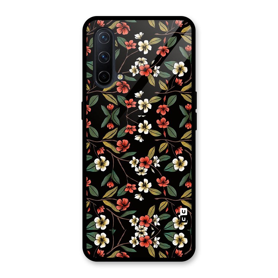 Decorative Florals Pattern Glass Back Case for OnePlus Nord CE 5G