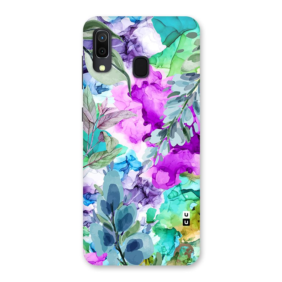 Decorative Florals Printed Back Case for Galaxy A20