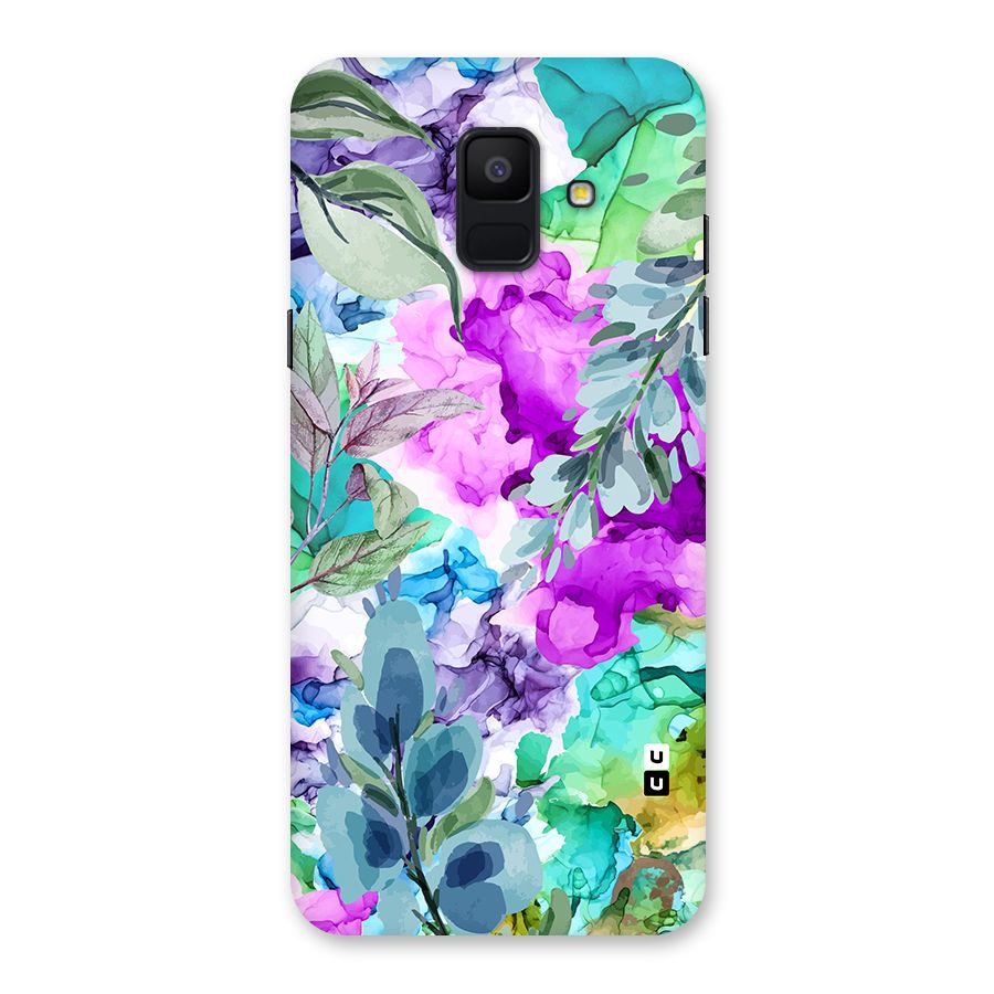 Decorative Florals Printed Back Case for Galaxy A6 (2018)