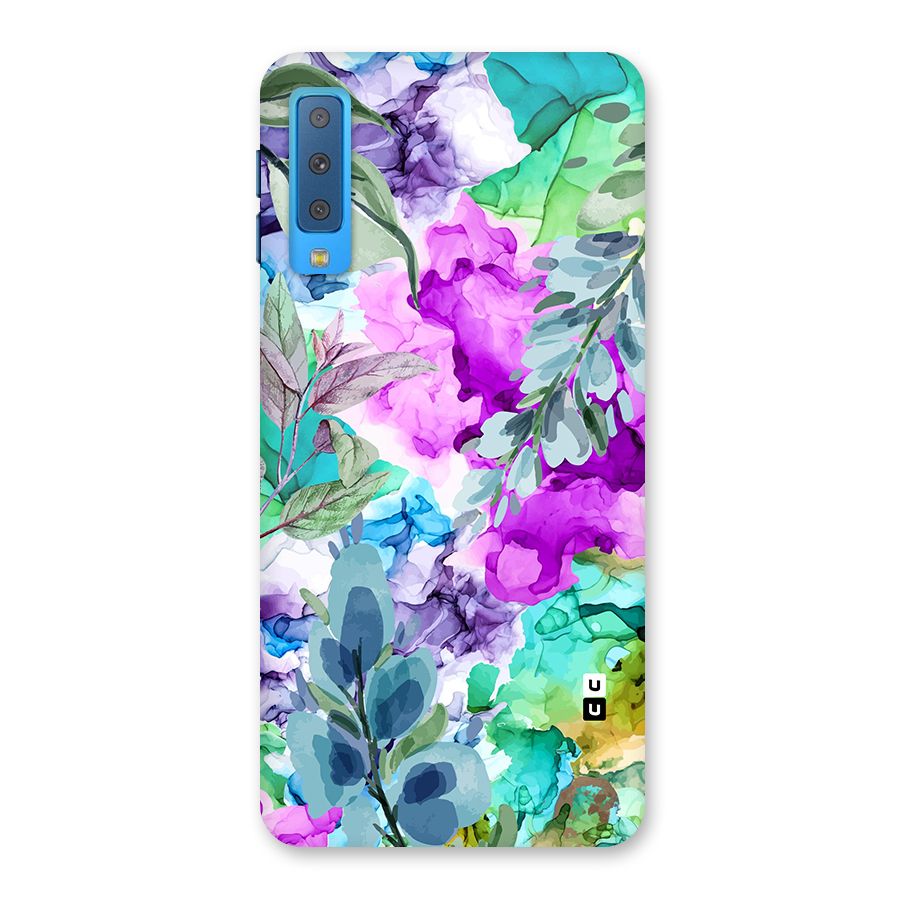 Decorative Florals Printed Back Case for Galaxy A7 (2018)