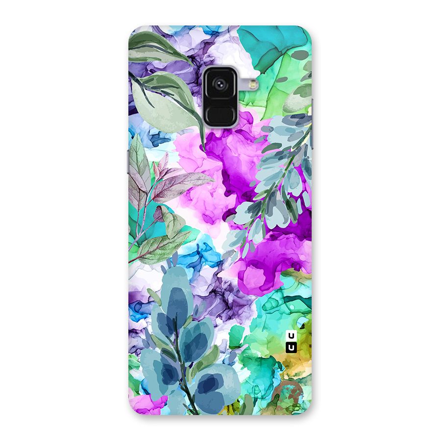 Decorative Florals Printed Back Case for Galaxy A8 Plus