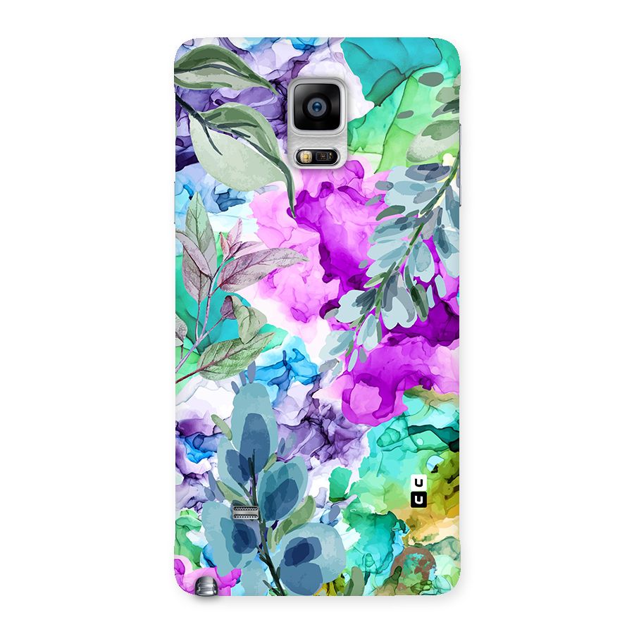 Decorative Florals Printed Back Case for Galaxy Note 4