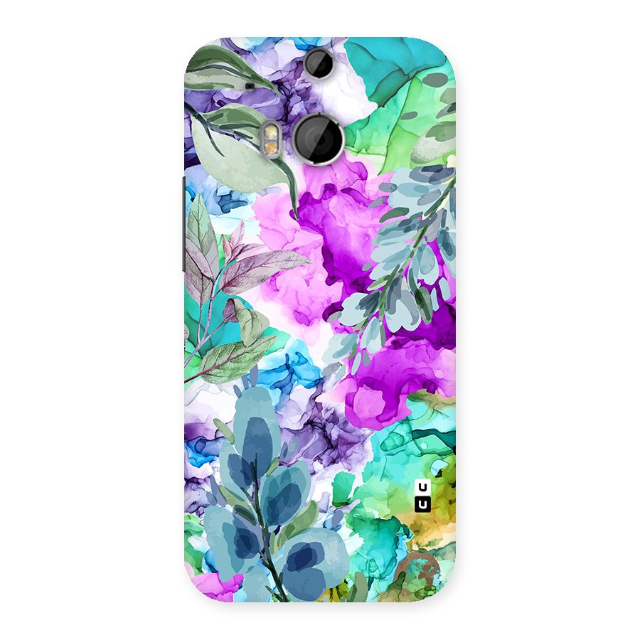 Decorative Florals Printed Back Case for HTC One M8
