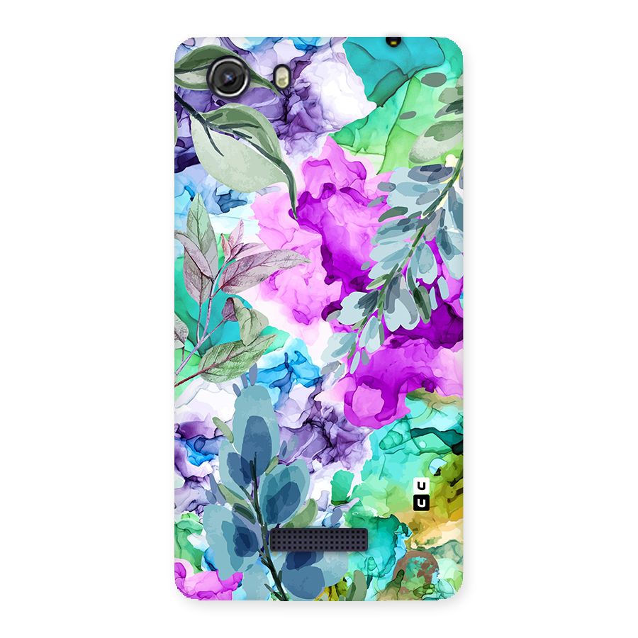 Decorative Florals Printed Back Case for Micromax Unite 3