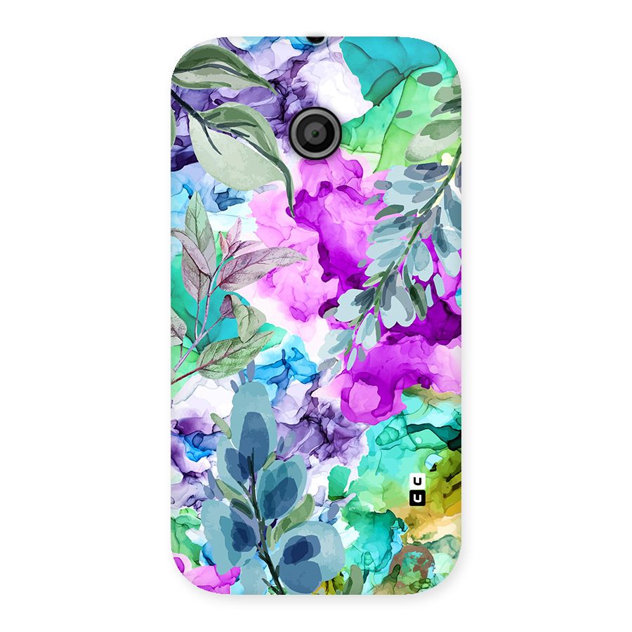 Decorative Florals Printed Back Case for Moto E