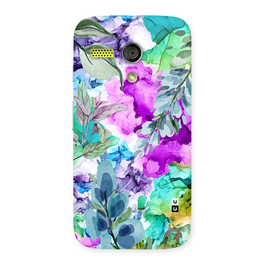 Decorative Florals Printed Back Case for Moto G