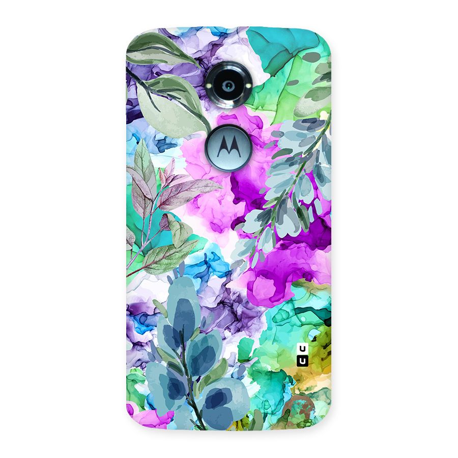 Decorative Florals Printed Back Case for Moto X 2nd Gen
