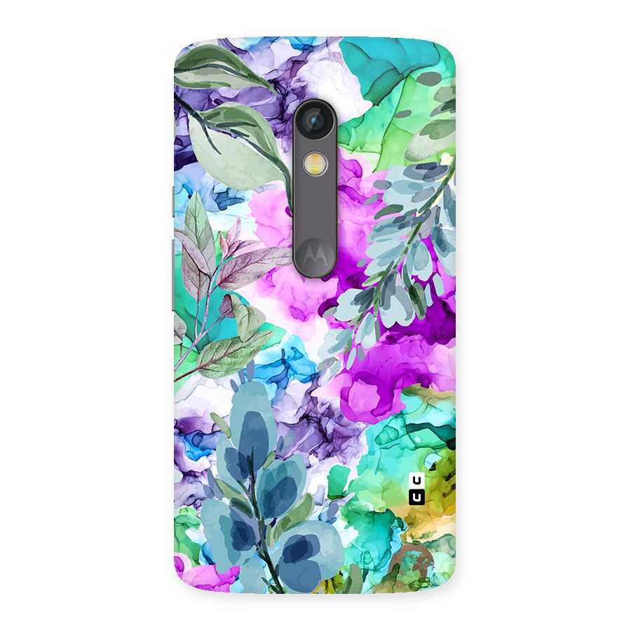 Decorative Florals Printed Back Case for Moto X Play