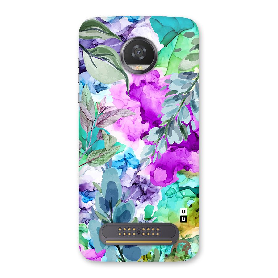 Decorative Florals Printed Back Case for Moto Z2 Play