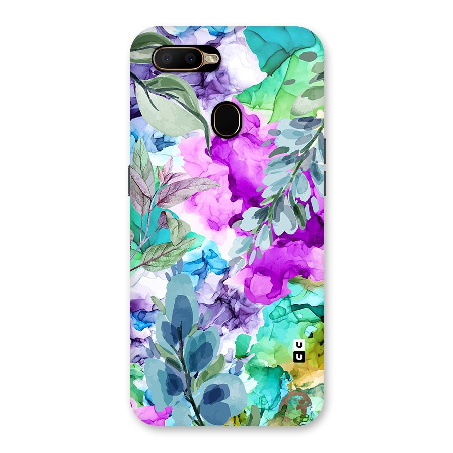Decorative Florals Printed Back Case for Oppo A5s