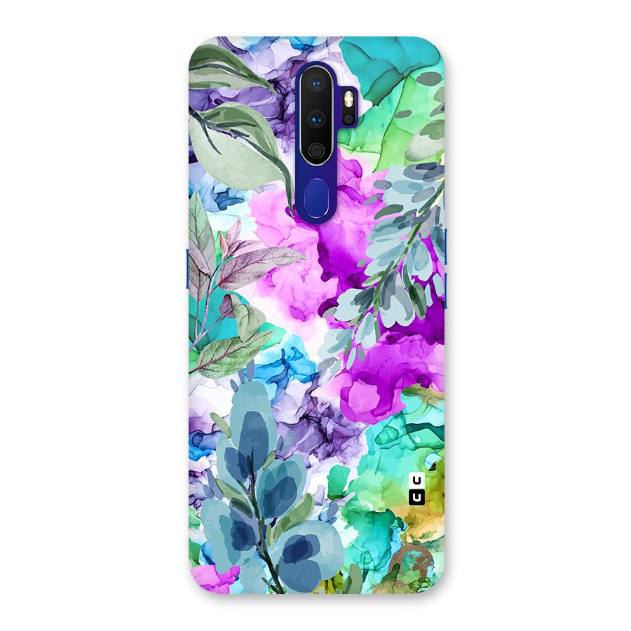 Decorative Florals Printed Back Case for Oppo A9 (2020)