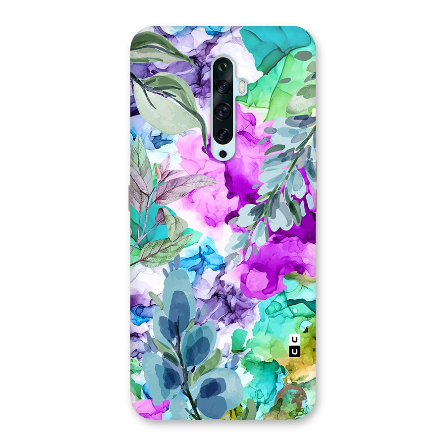 Decorative Florals Printed Back Case for Oppo Reno2 F