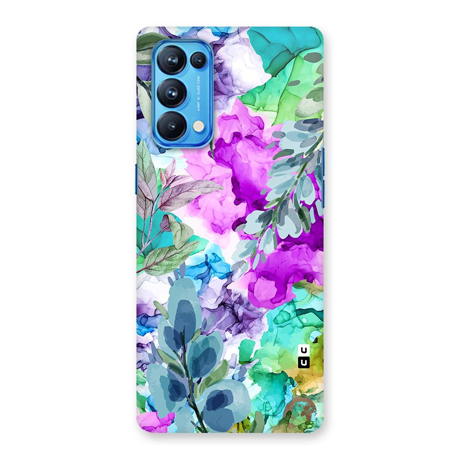 Decorative Florals Printed Back Case for Oppo Reno5 Pro 5G