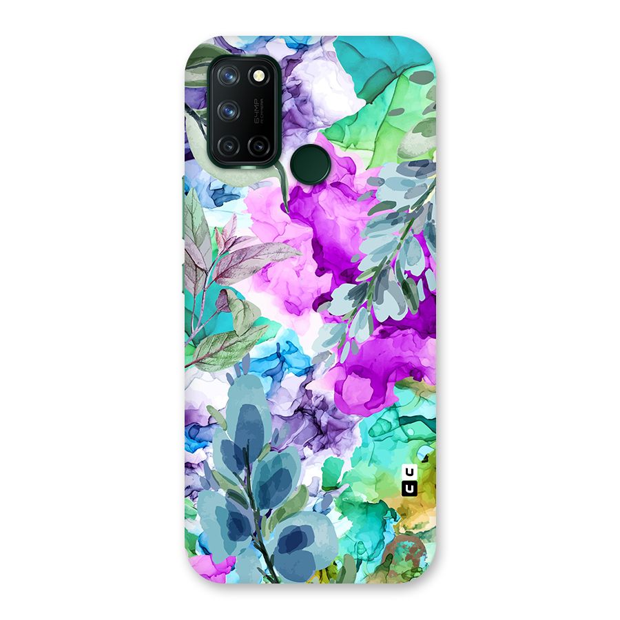 Decorative Florals Printed Back Case for Realme 7i
