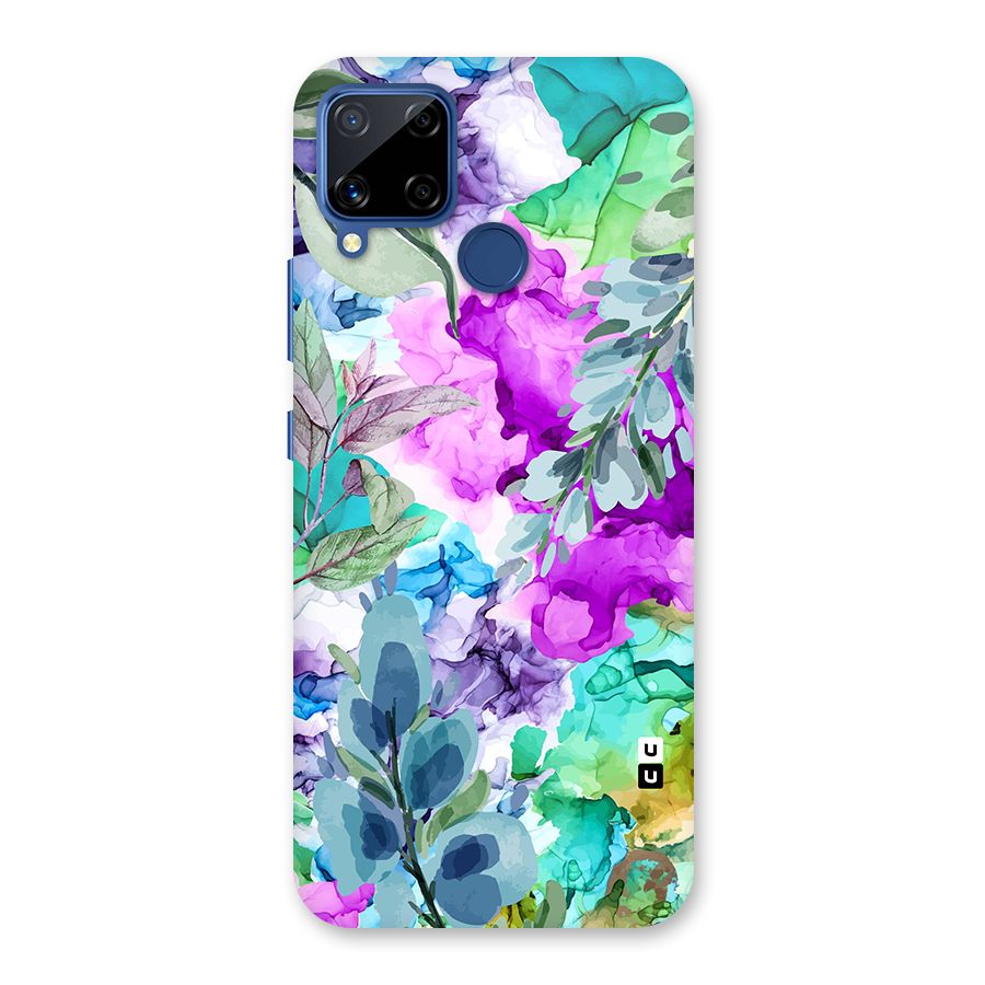 Decorative Florals Printed Back Case for Realme C15