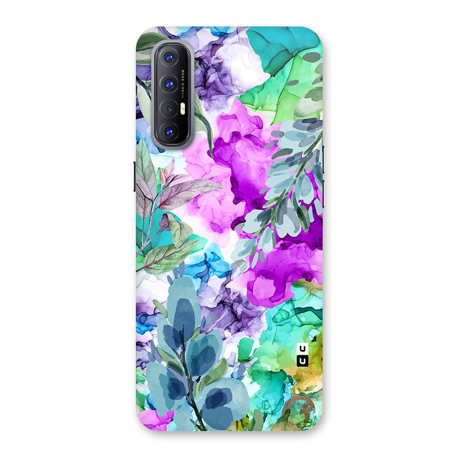 Decorative Florals Printed Back Case for Reno3 Pro