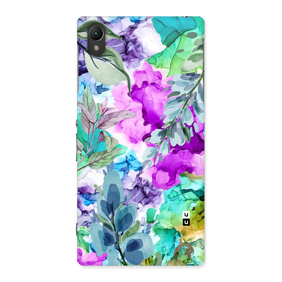 Decorative Florals Printed Back Case for Sony Xperia Z1