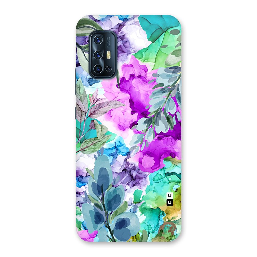 Decorative Florals Printed Back Case for Vivo V17