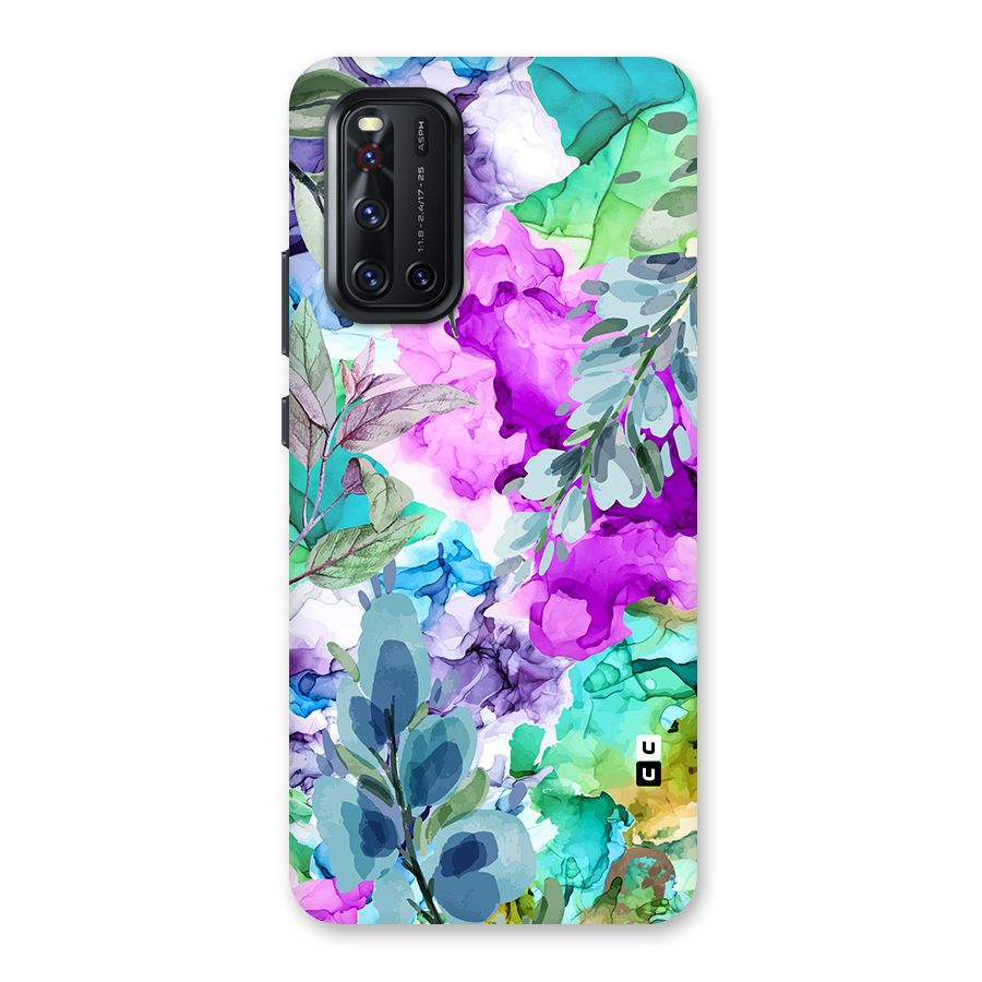 Decorative Florals Printed Back Case for Vivo V19