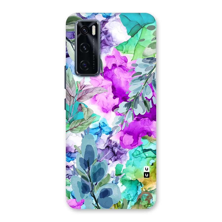 Decorative Florals Printed Back Case for Vivo V20 SE