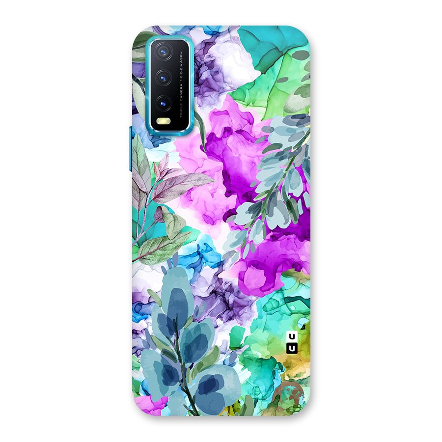 Decorative Florals Printed Back Case for Vivo Y20