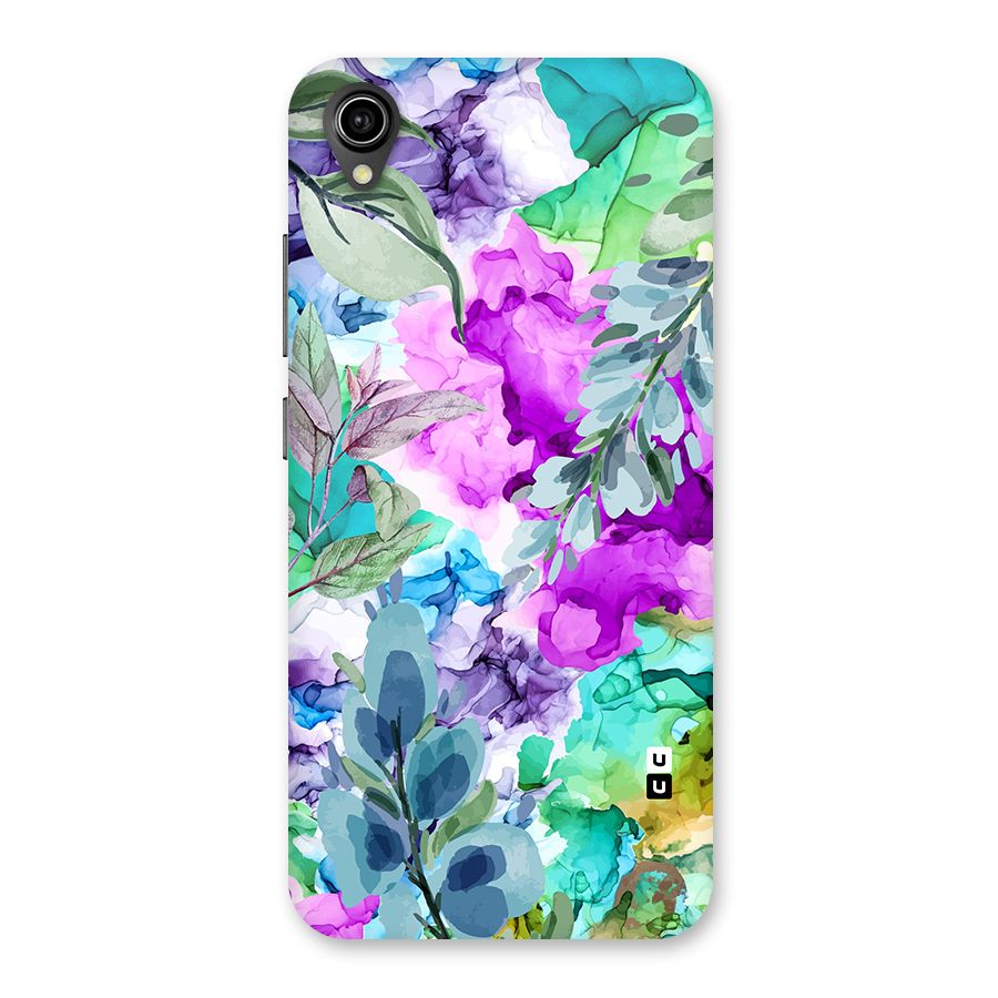 Decorative Florals Printed Back Case for Vivo Y91i