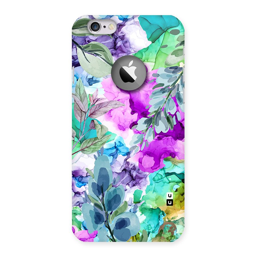 Decorative Florals Printed Back Case for iPhone 6 Logo Cut