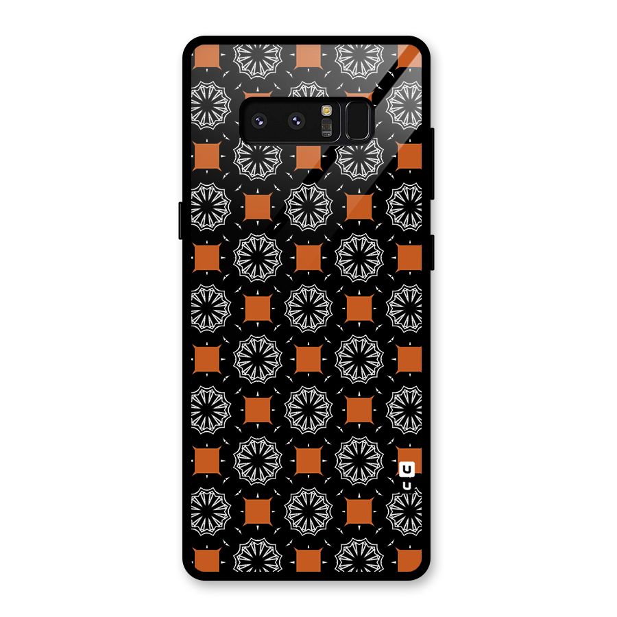 Decorative Wrapping Pattern Glass Back Case for Galaxy Note 8