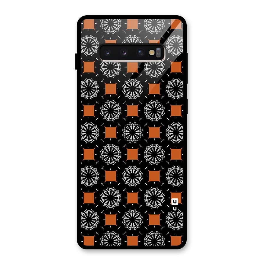 Decorative Wrapping Pattern Glass Back Case for Galaxy S10 Plus