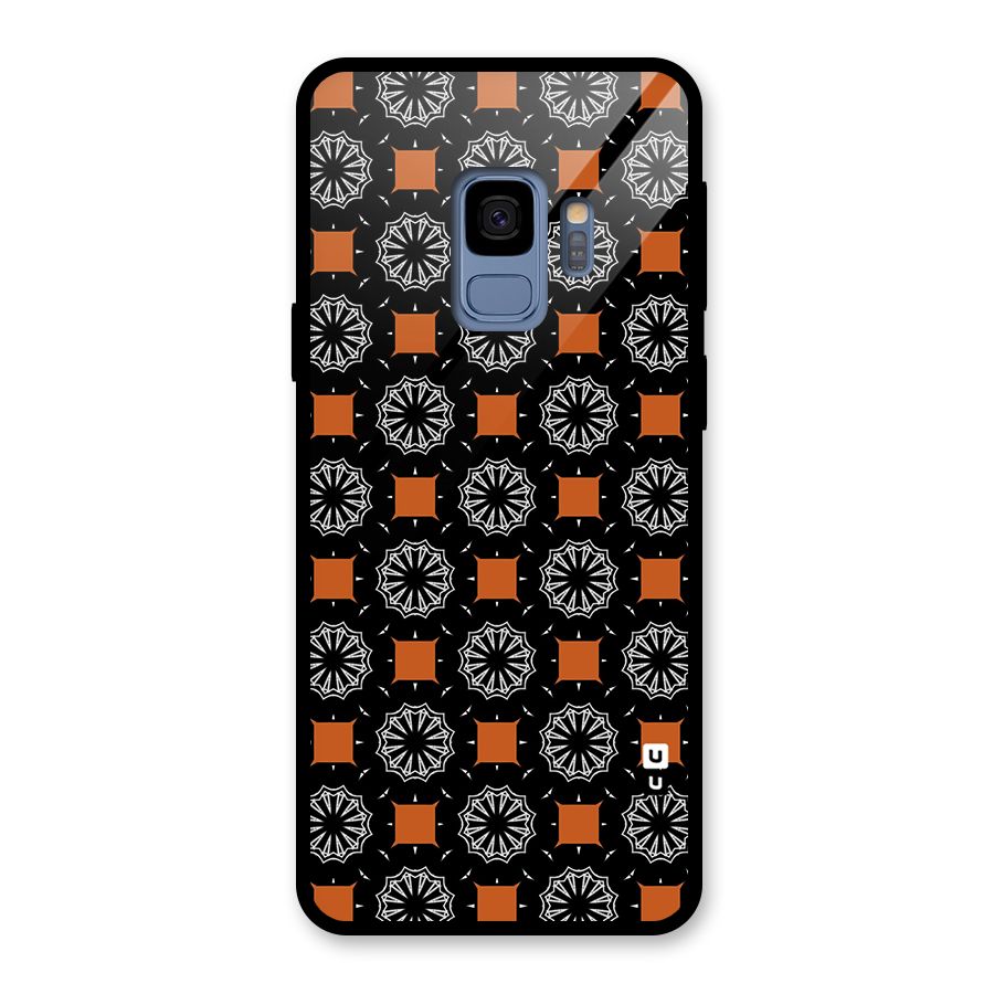Decorative Wrapping Pattern Glass Back Case for Galaxy S9