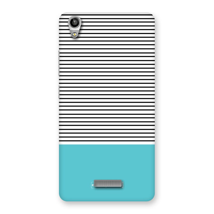 Deep Sky Blue Stripes Back Case for Lava-Pixel-V1
