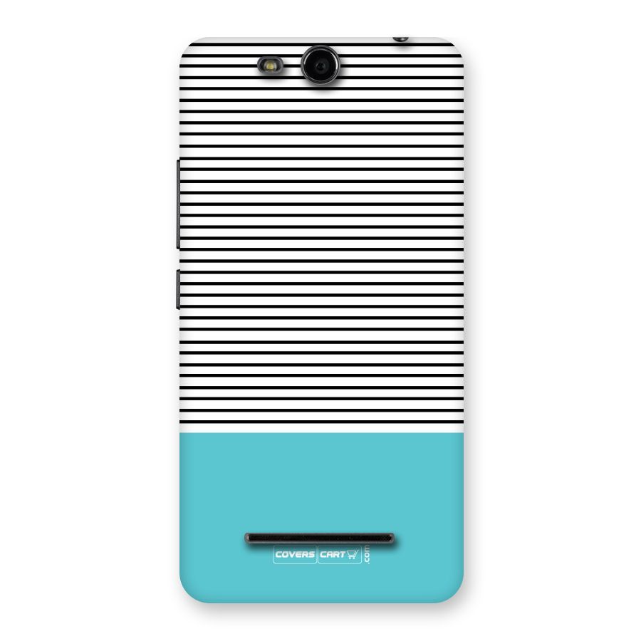 Deep Sky Blue Stripes Back Case for Micromax Canvas Juice 3 Q392