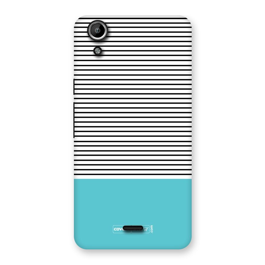 Deep Sky Blue Stripes Back Case for Micromax Canvas Selfie Lens Q345