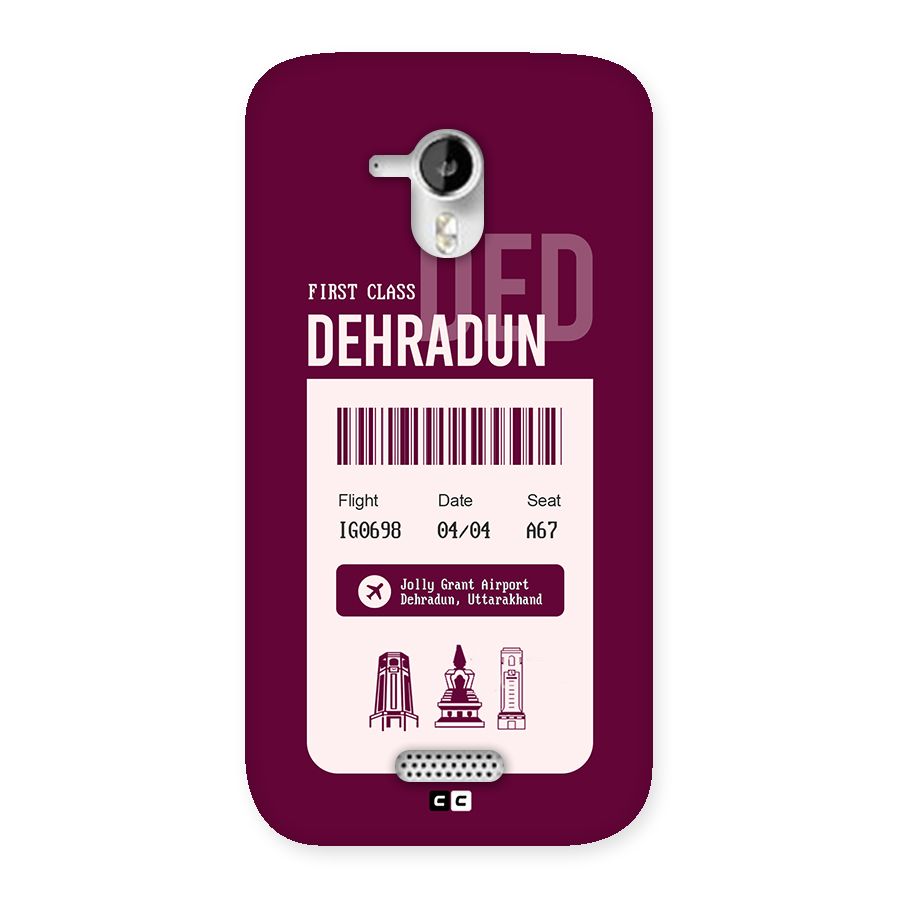 Dehradun Boarding Pass Back Case for Canvas HD A116